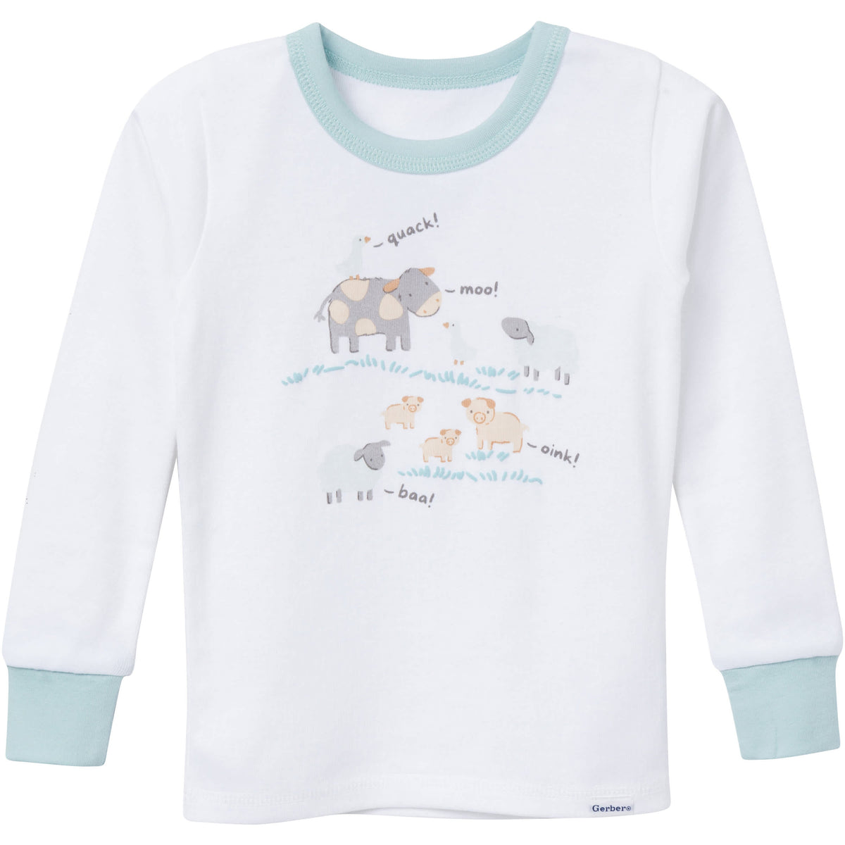 4-Piece Infant & Toddler Neutral Farm Pajamas Set, view 2
