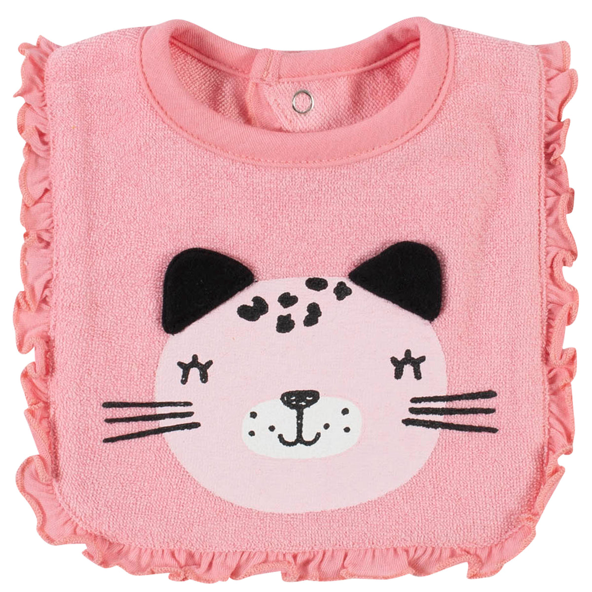 3-Pack Baby Girls Leopard Bibs, view 2