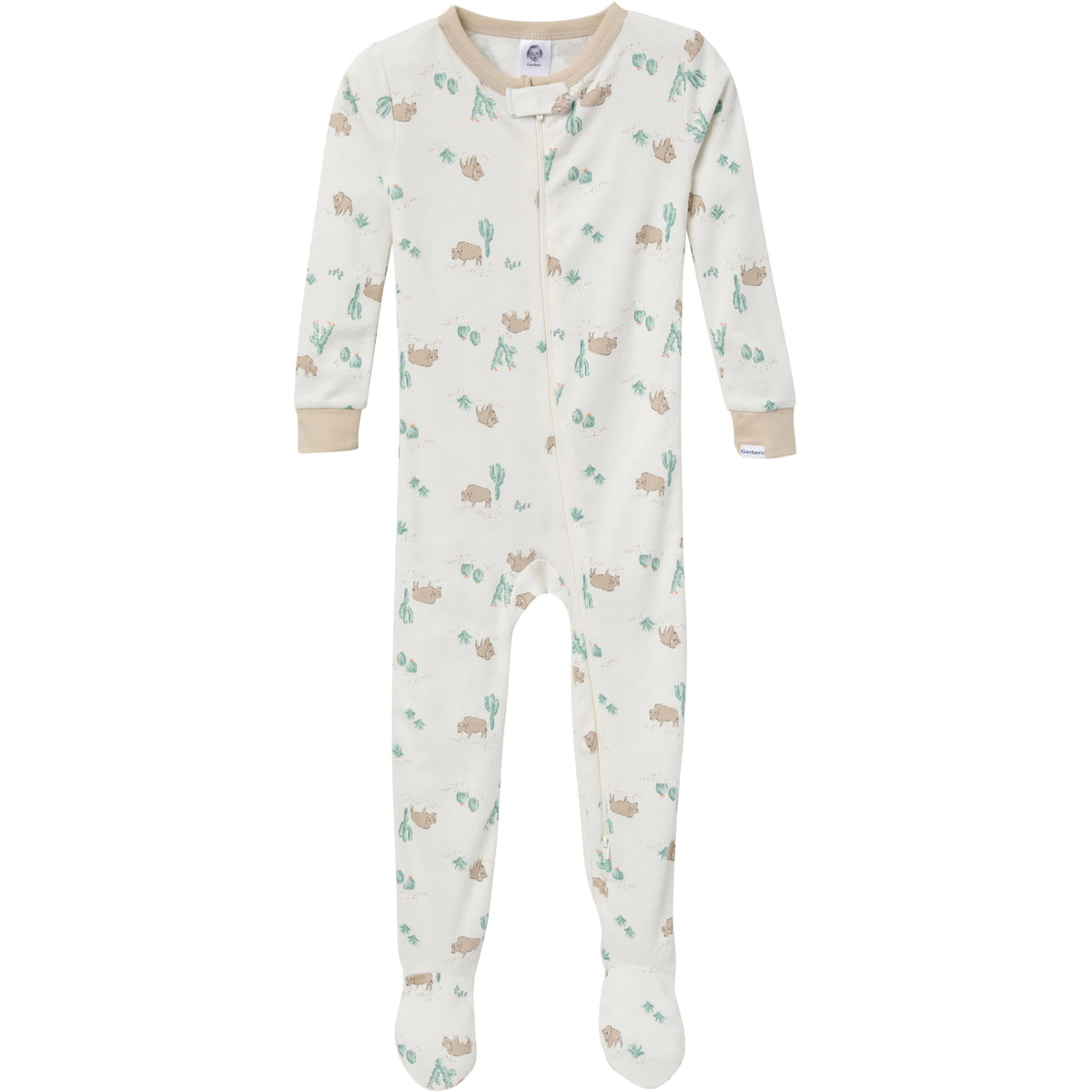 4-Pack Baby & Toddler Boys Desert Animals Snug-Fitting Footed Pajamas, view 5