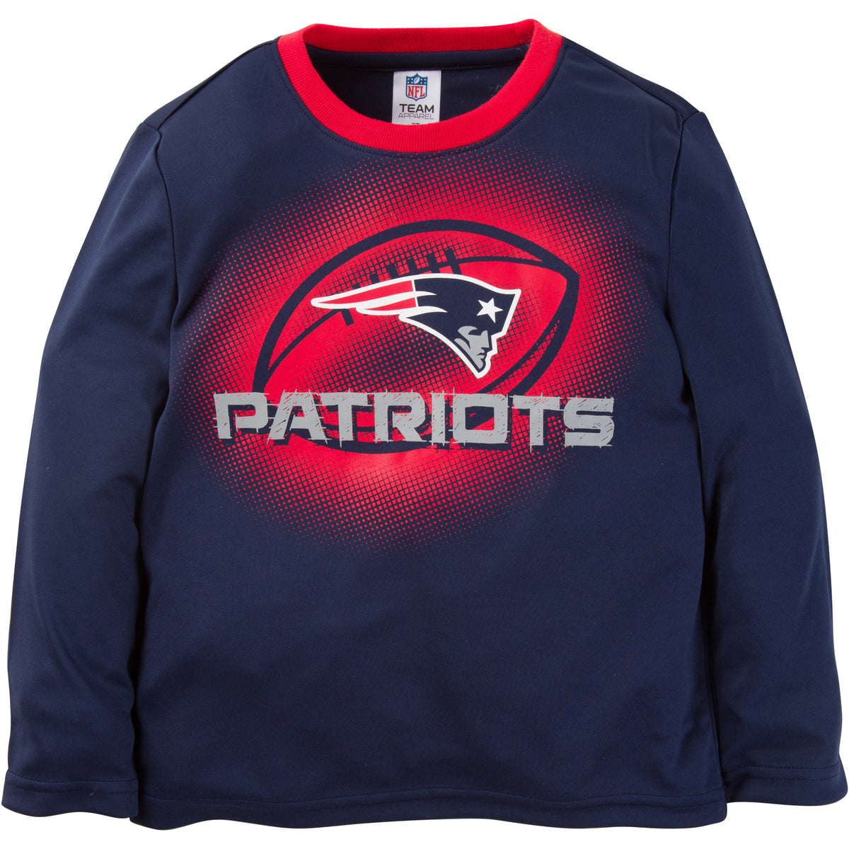 Toddler Boys Patriots Long Sleeve Performance Tee