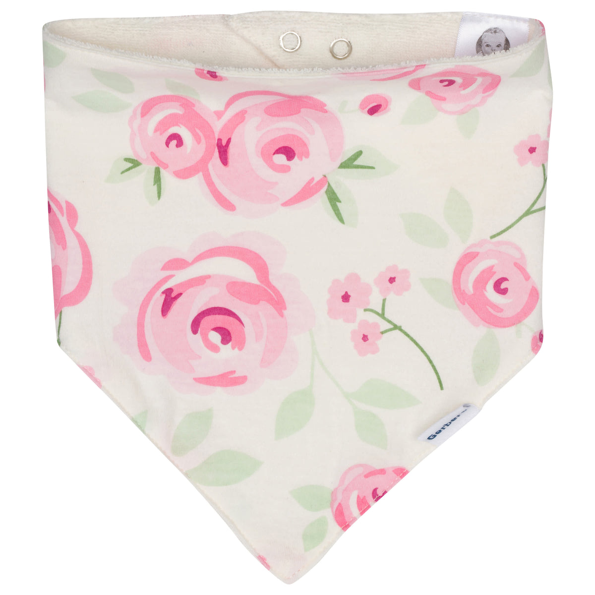 4-Pack Baby Girls Floral Bandana Bibs, view 4
