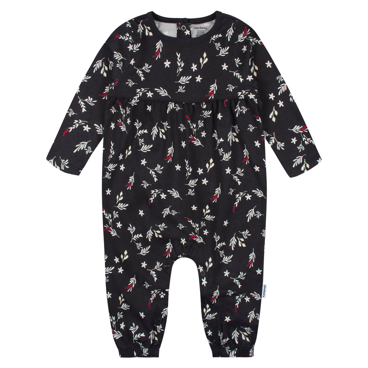 2-Pack Baby Girls Wish & Leaves Rompers, view 4
