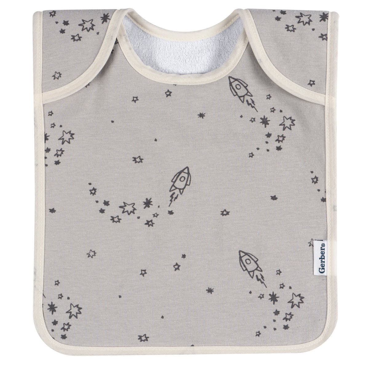 8-Pack Baby Boys Multi Blue Grey Lap Shoulder Bibs, view 5