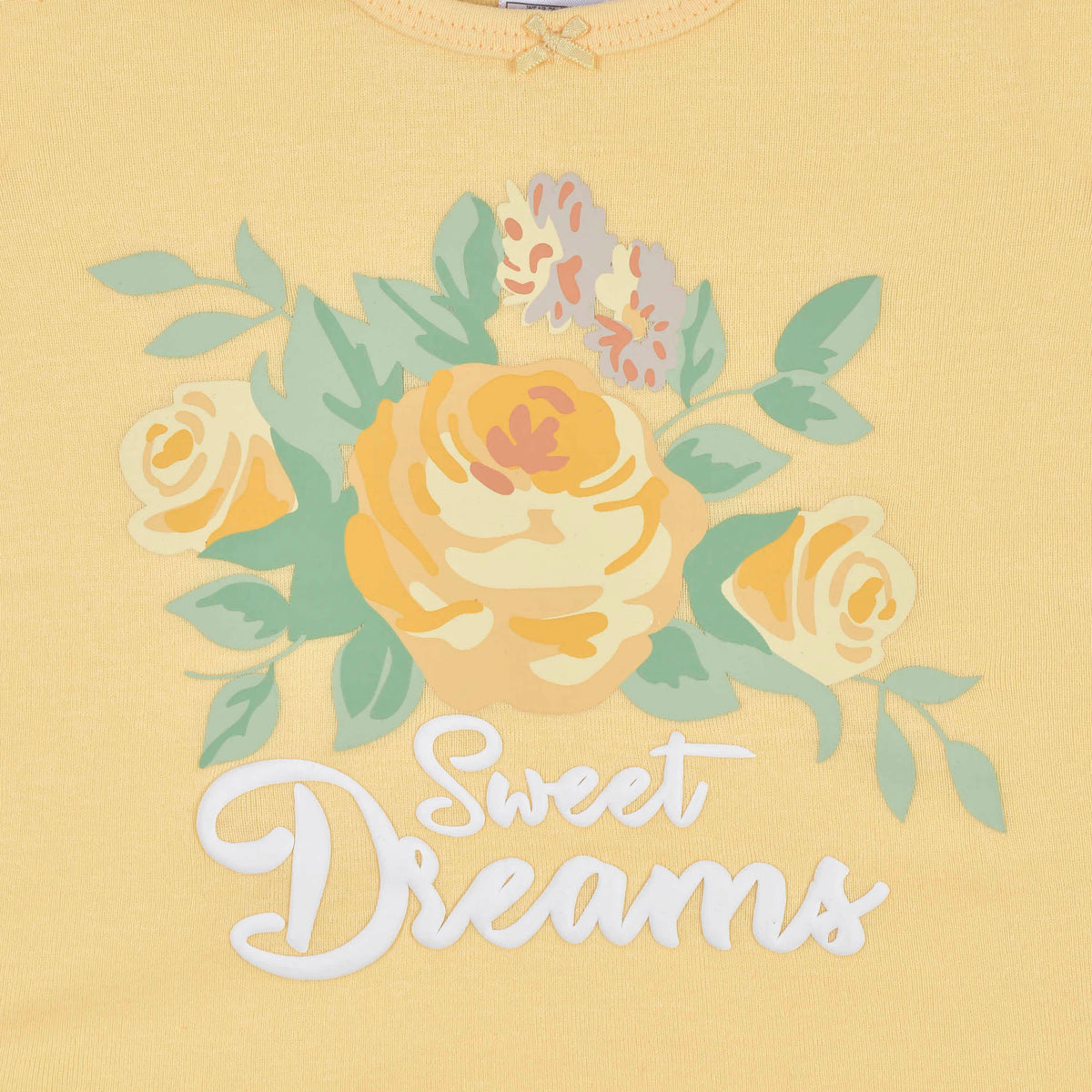 4-Piece Infant & Toddler Girls Golden Flowers Snug Fit Cotton Pajamas, view 3