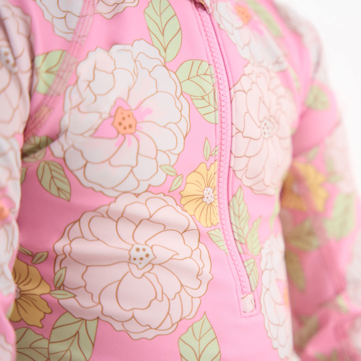 Toddler Girls Peonies Rashguard, view 6
