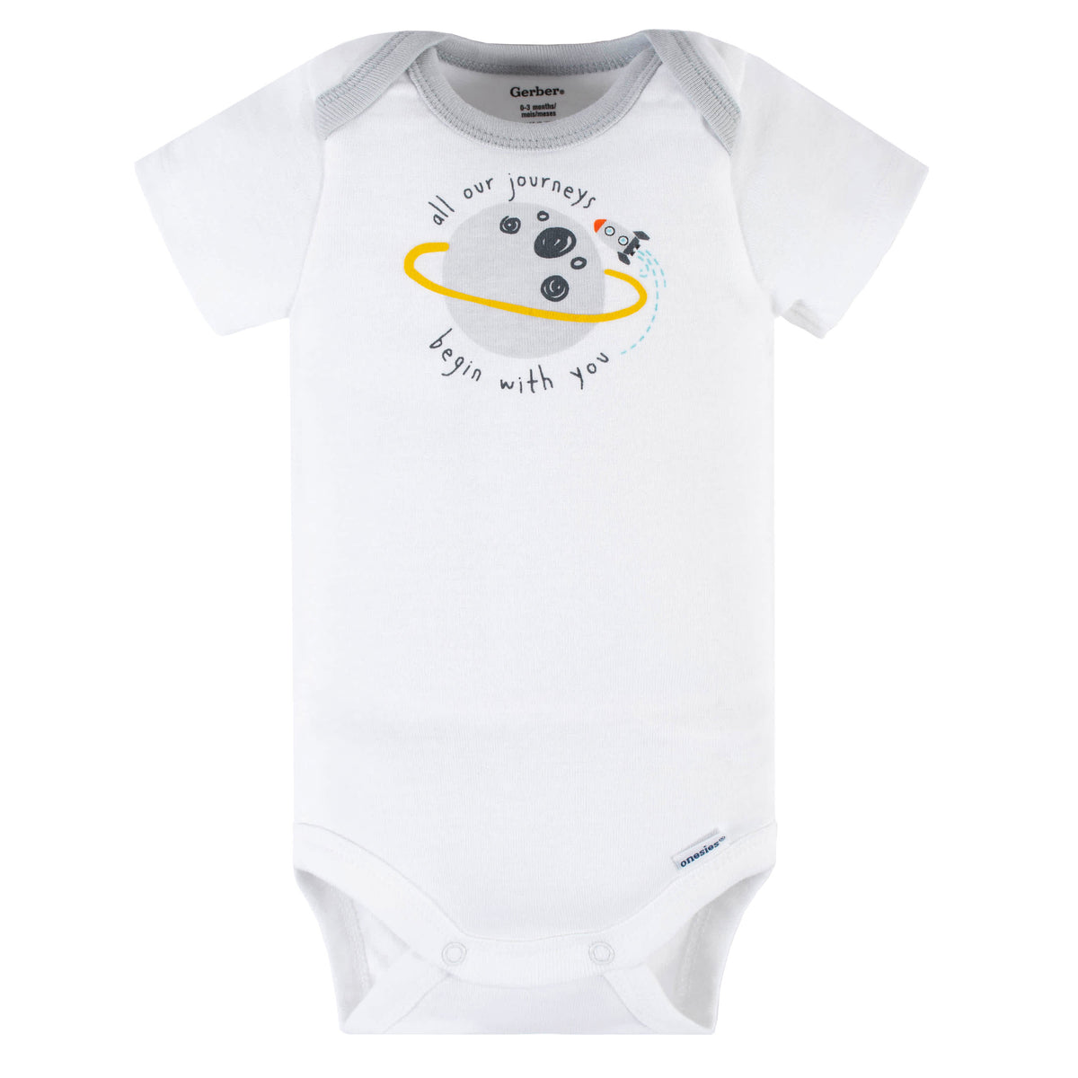 3-Piece Baby Boys Blast Off Short Sleeve Onesies Bodysuits & Pants Set, view 4