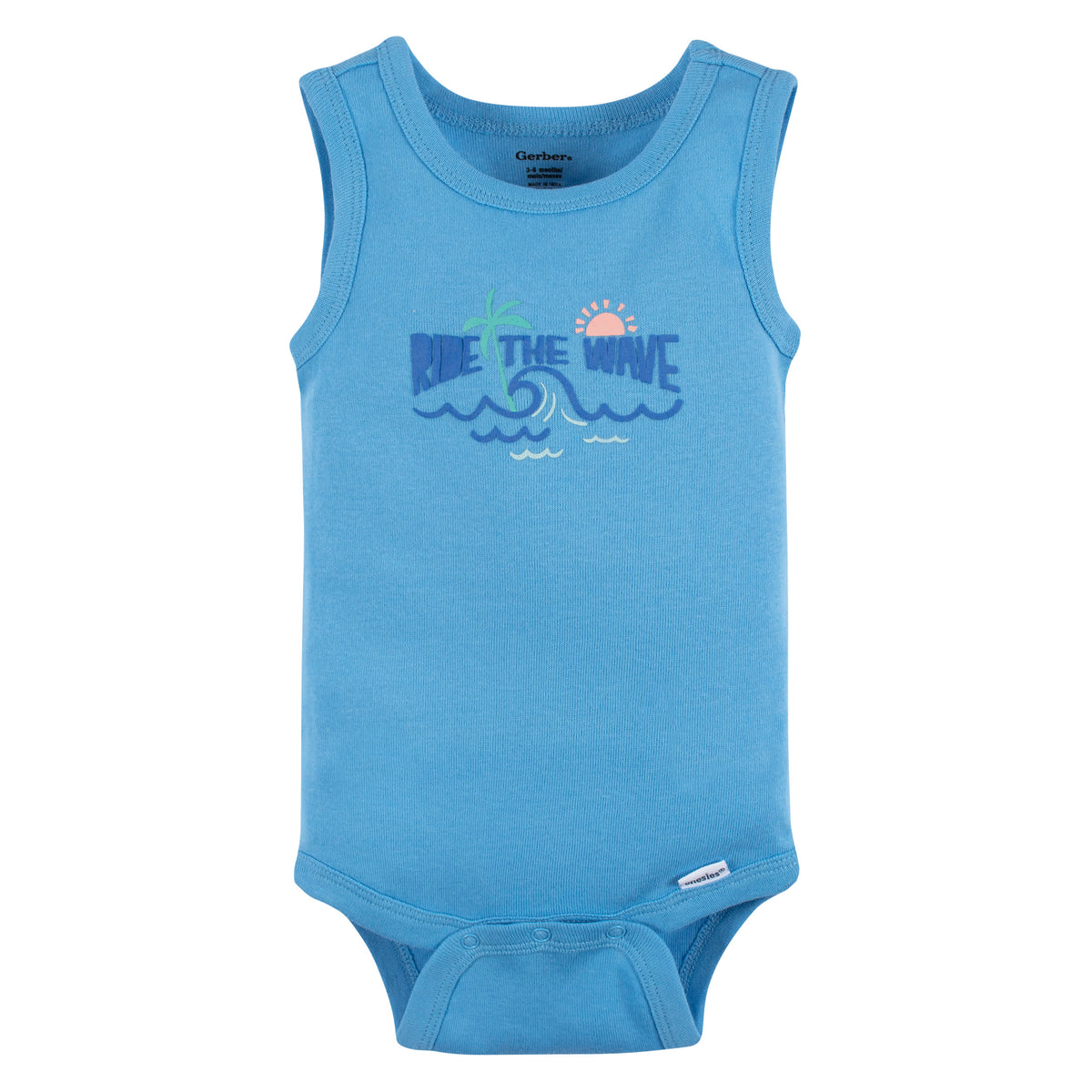4-Pack Baby Boys Surf Beach Sleeveless Onesies Bodysuits, view 6