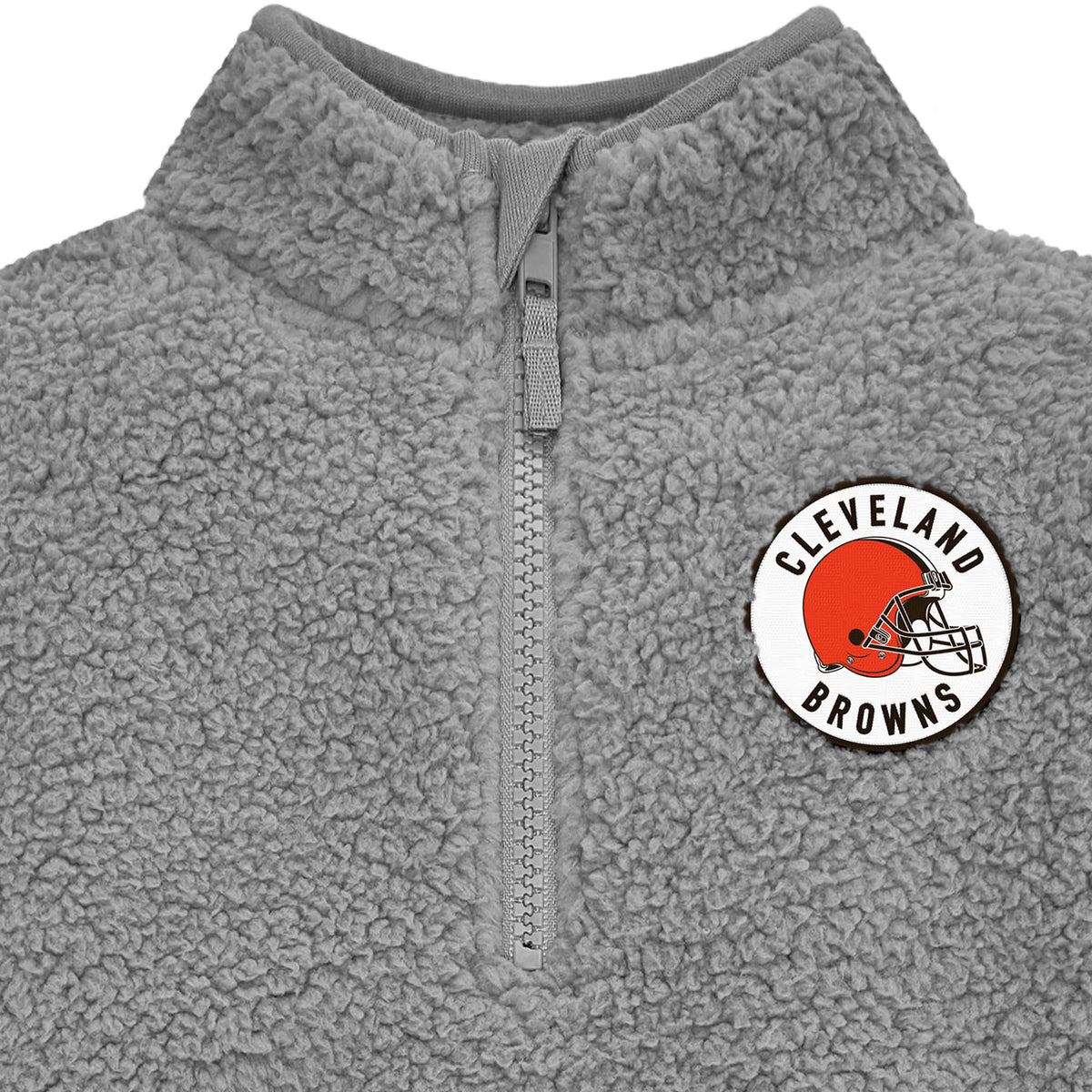 Infant & Toddler Boys Browns 1/4 Zip Sherpa Top, view 2
