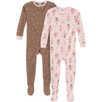 2-Pack Baby & Toddler Girls Ballerinas Snug-Fitting Footed Pajamas