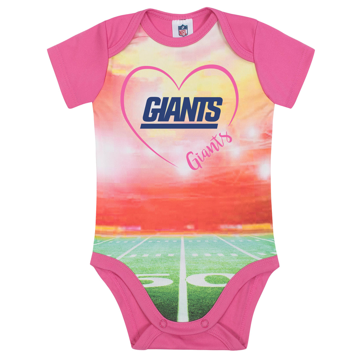 New York Giants Baby Girls Short Sleeve Bodysuit