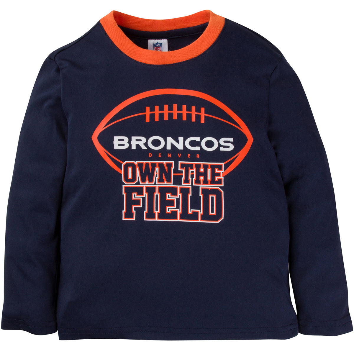 2-Piece Toddler Boys Broncos Long Sleeve Tee Shirt and Pant Set, view 2