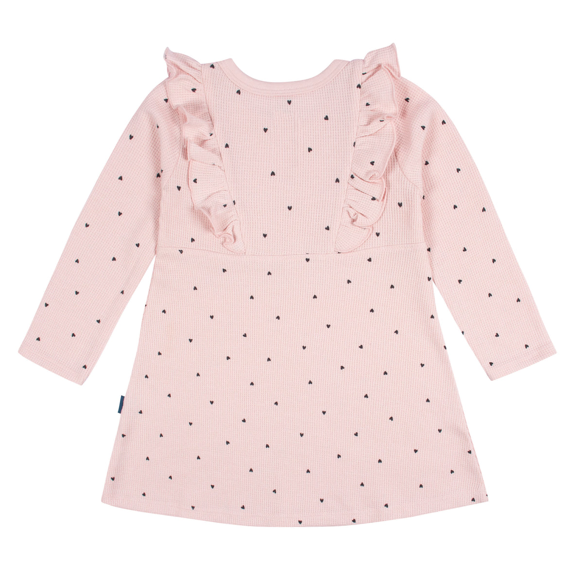 Infant and Toddler Girls Light Pink Dots Dress With Ruffle, view 2