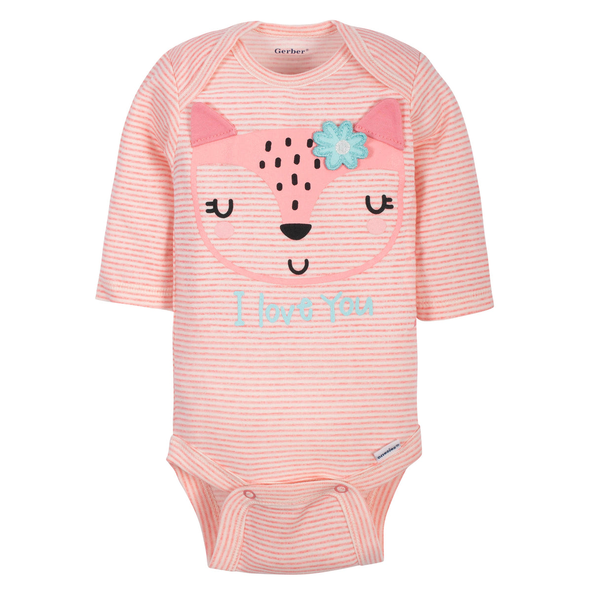 5-Pack Baby Girls Fox Long Sleeve Onesies Brand Bodysuits, view 2
