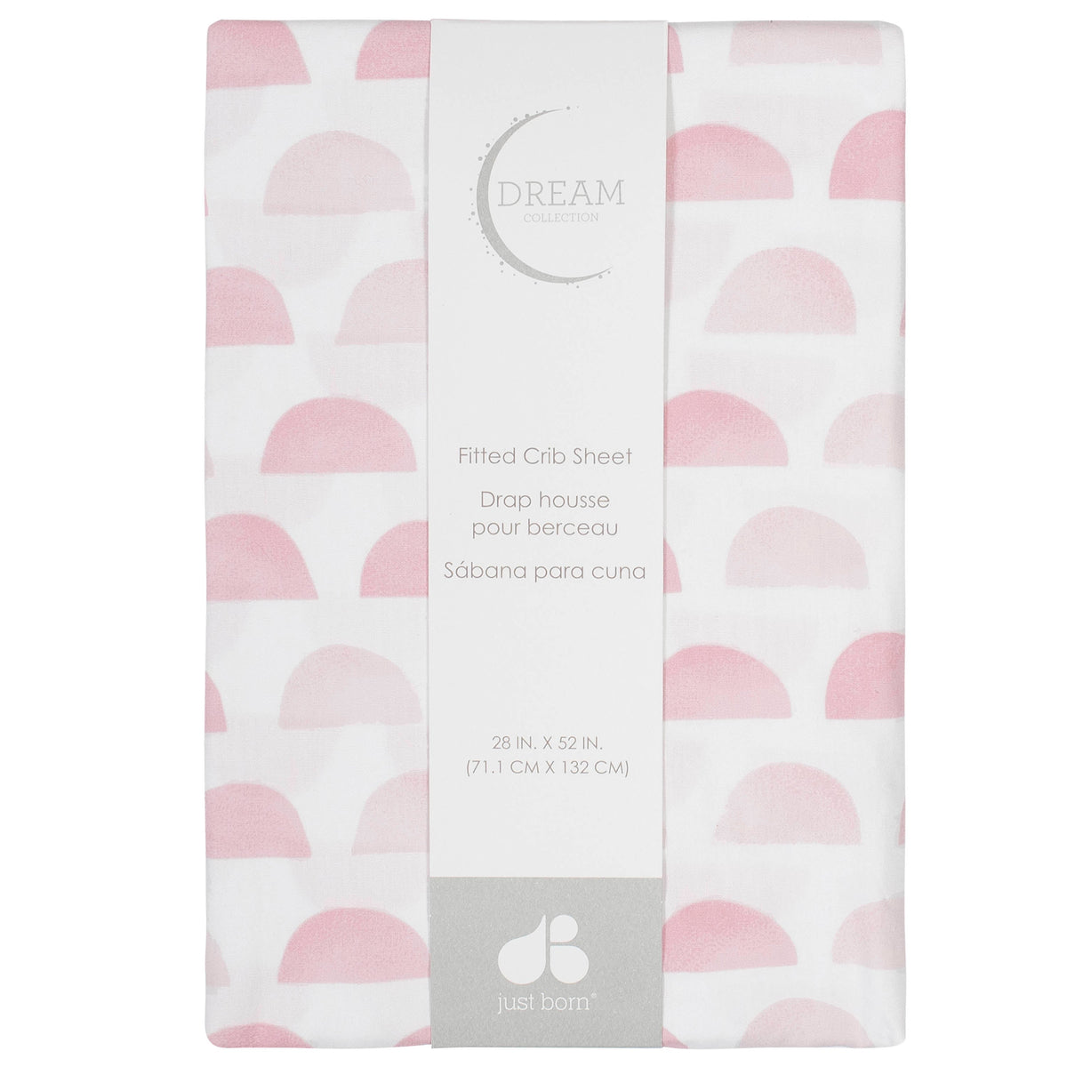 Baby Girls Pink Semicircle Ombre Printed Sheet, view 2