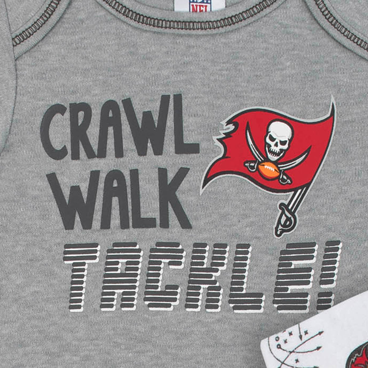 3-Pack Tampa Bay Buccaneers Short Sleeve Bodysuits, view 2