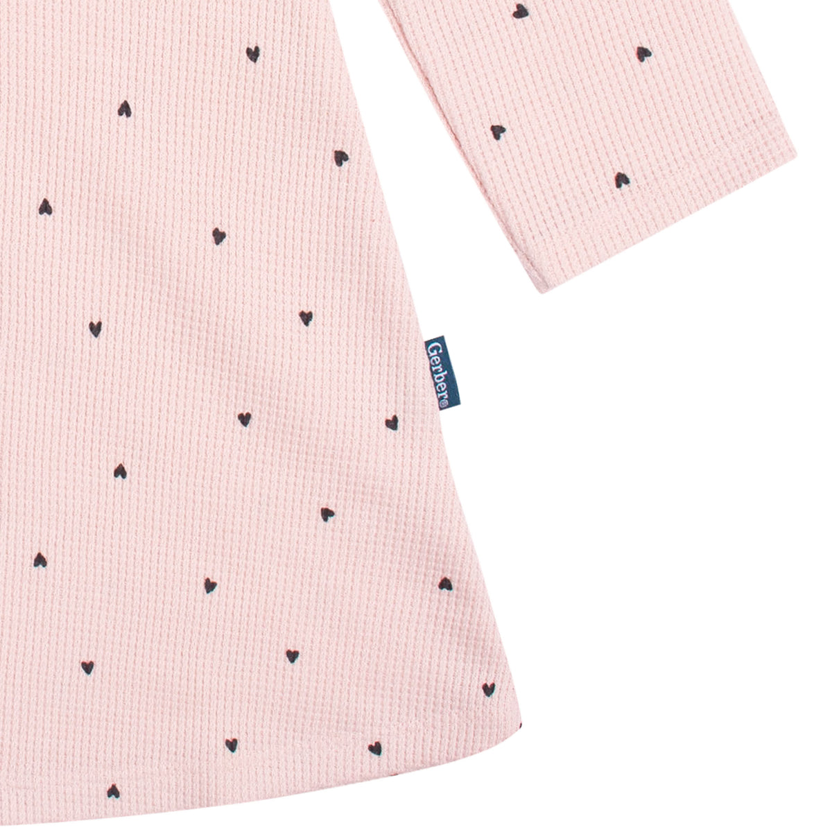 Infant and Toddler Girls Light Pink Dots Dress With Ruffle, view 4