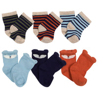 6-Pack Baby Boys Fox Wiggle Proof® Socks