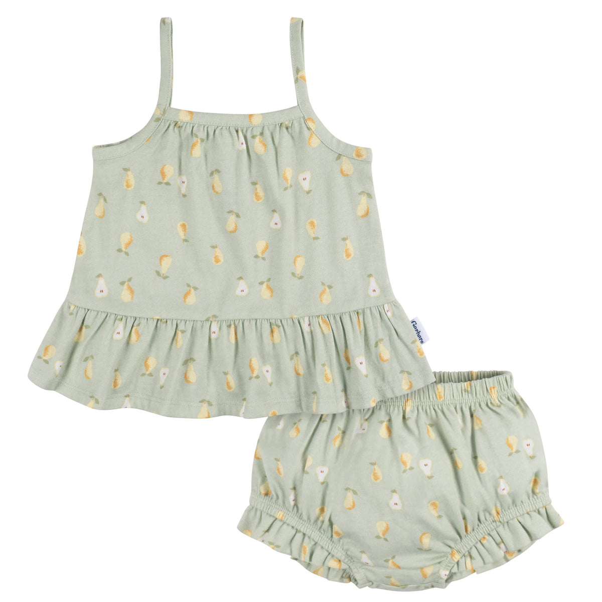2-Piece Baby Girls Pears Tank and Diaper Cover