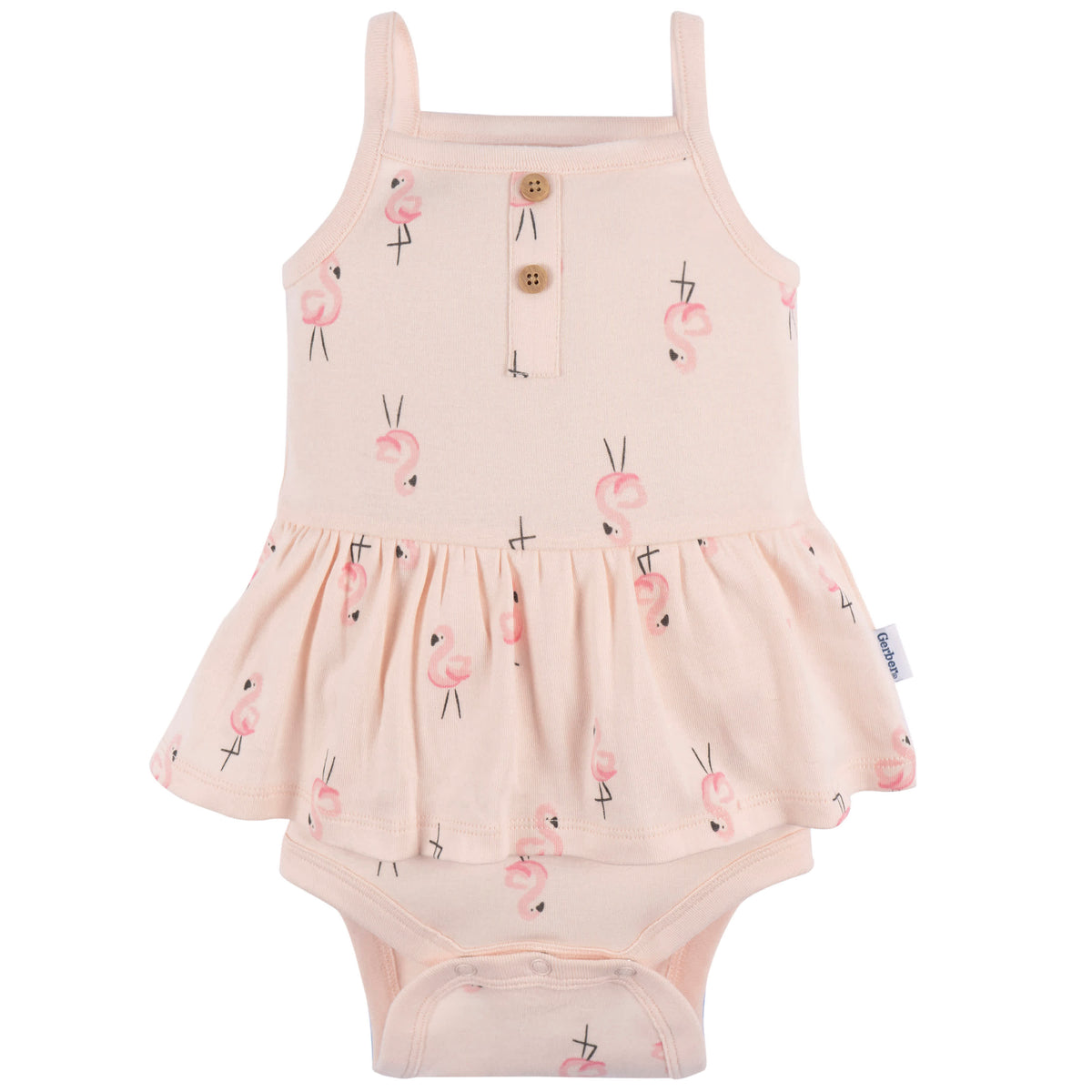 4-Pack Baby Girls Pink Flamingo Sleeveless Onesies Bodysuits, view 2