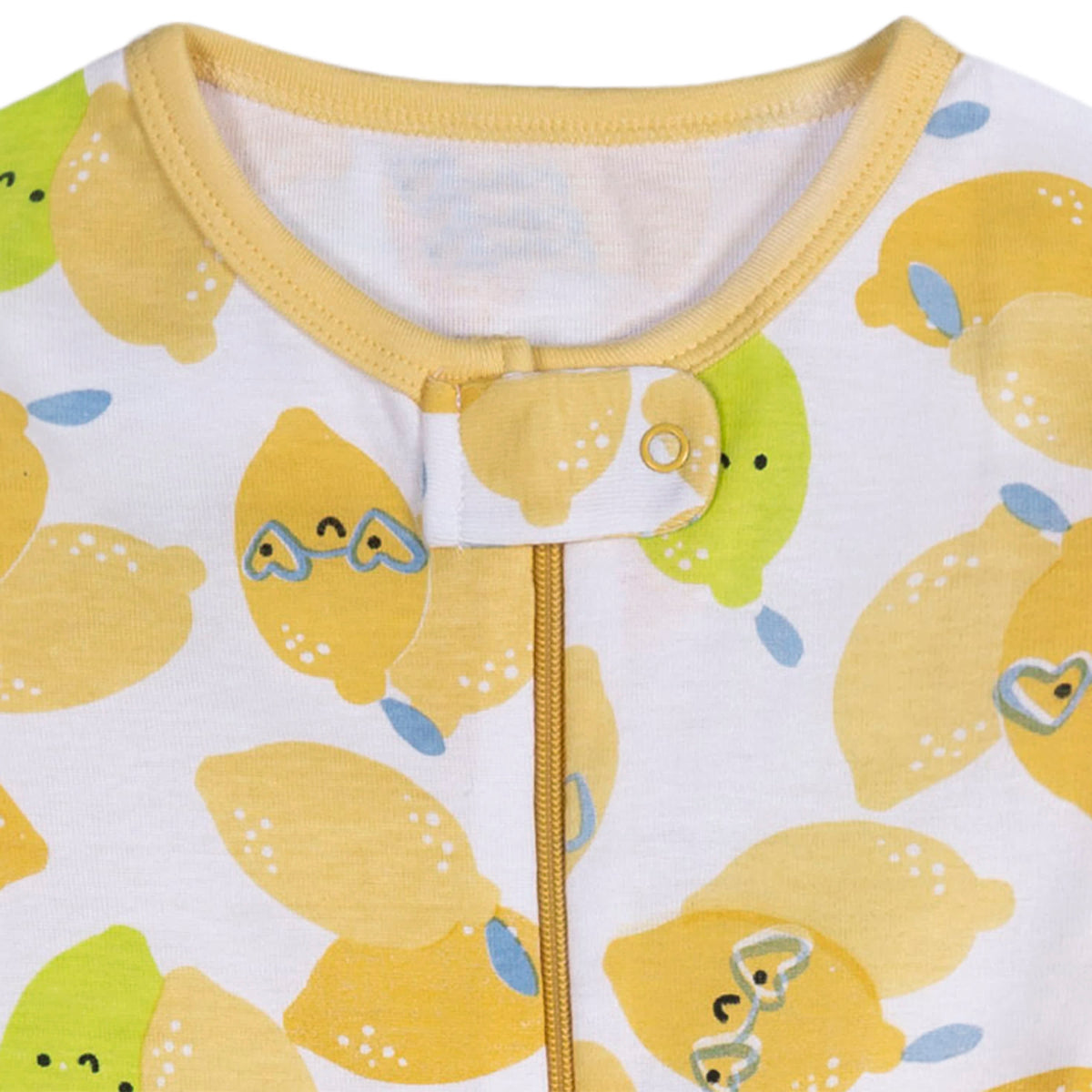 2-Pack Baby Girls Lemons Footed Pajamas, view 3