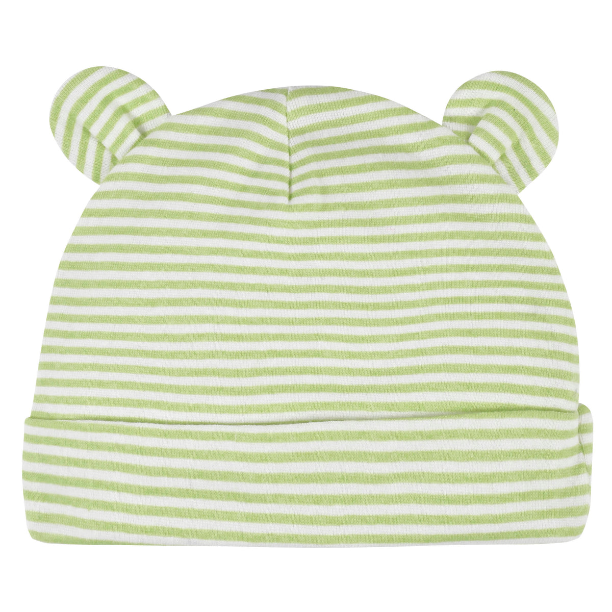 4-Piece Baby Neutral Avocado Caps & No Scratch Mittens Set, view 2