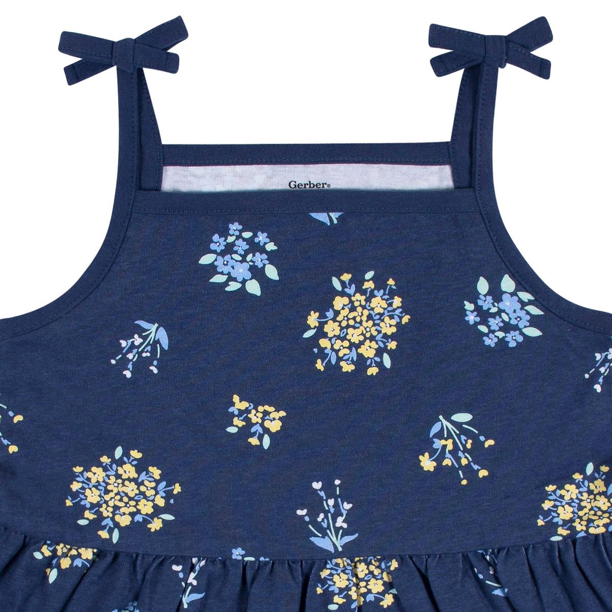 2-Pack Infant & Toddler Girls Blue Floral Knit Dresses, view 3