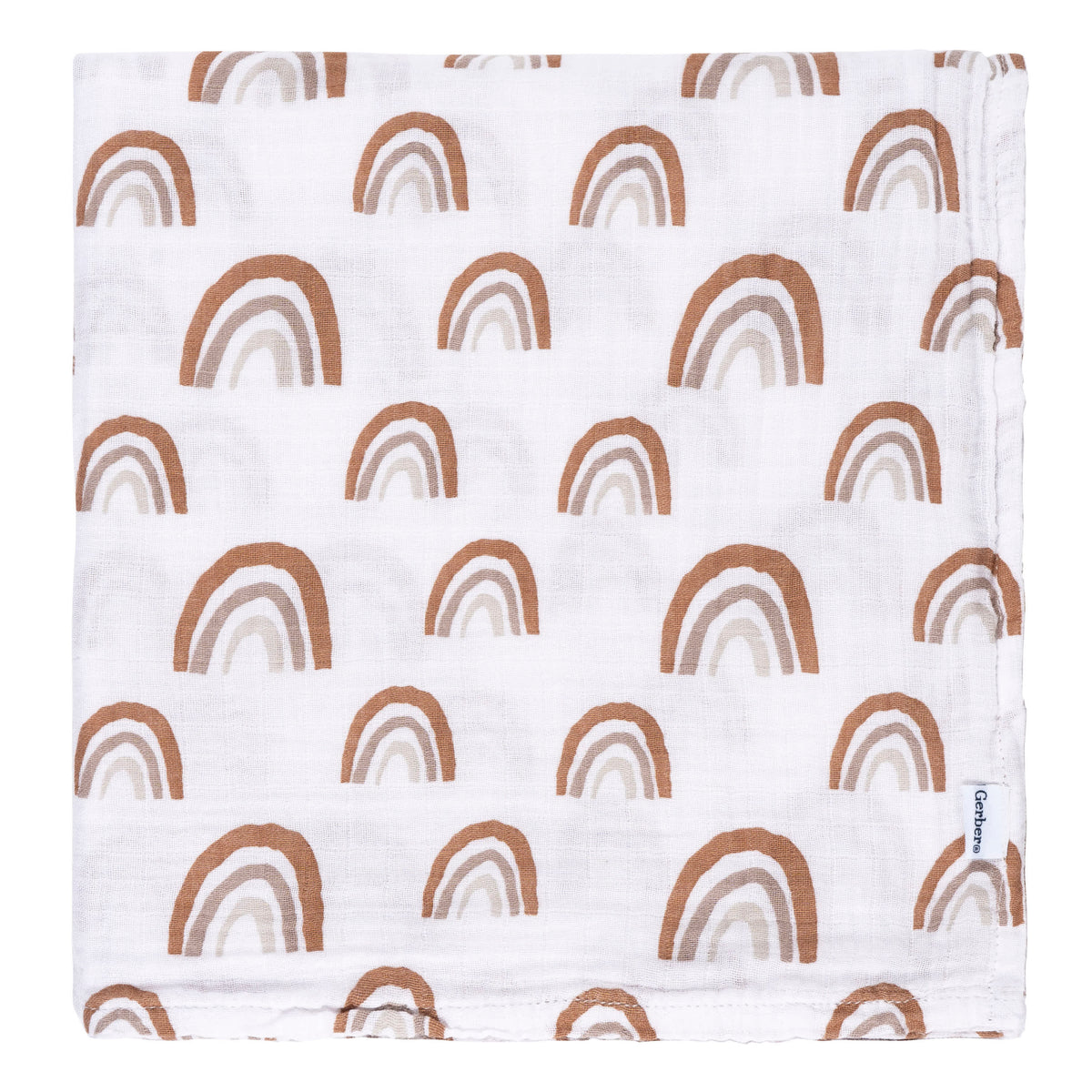 2-Pack Baby Neutral Boho Rainbow Muslin Blanket, view 3