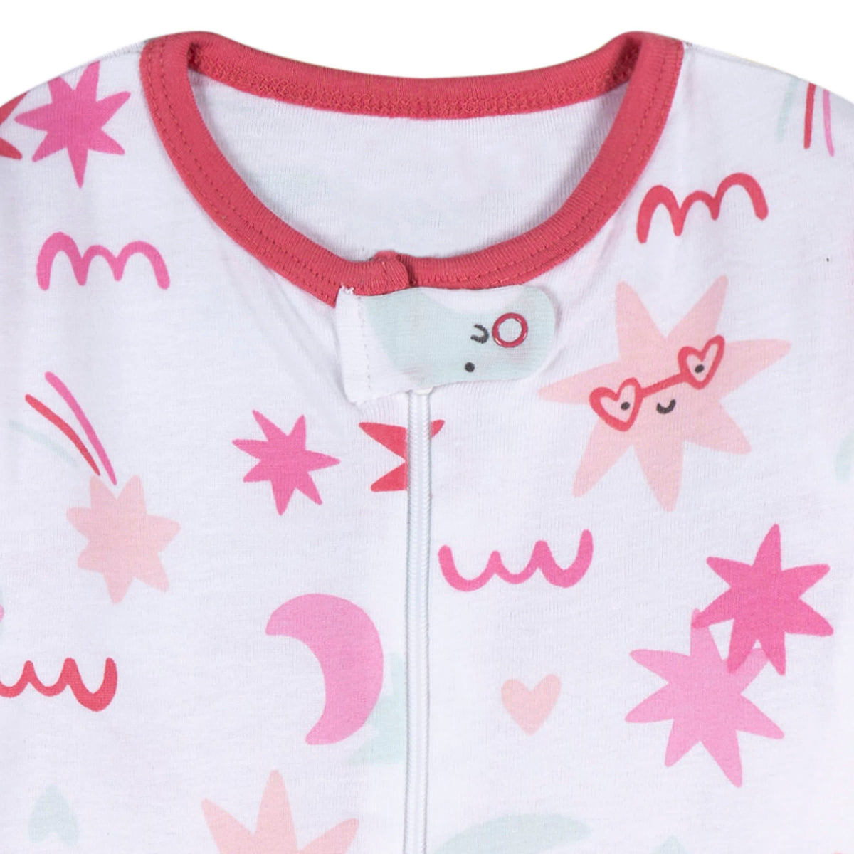 3-Pack Baby Girls Starry Nights Footless Pajamas, view 3
