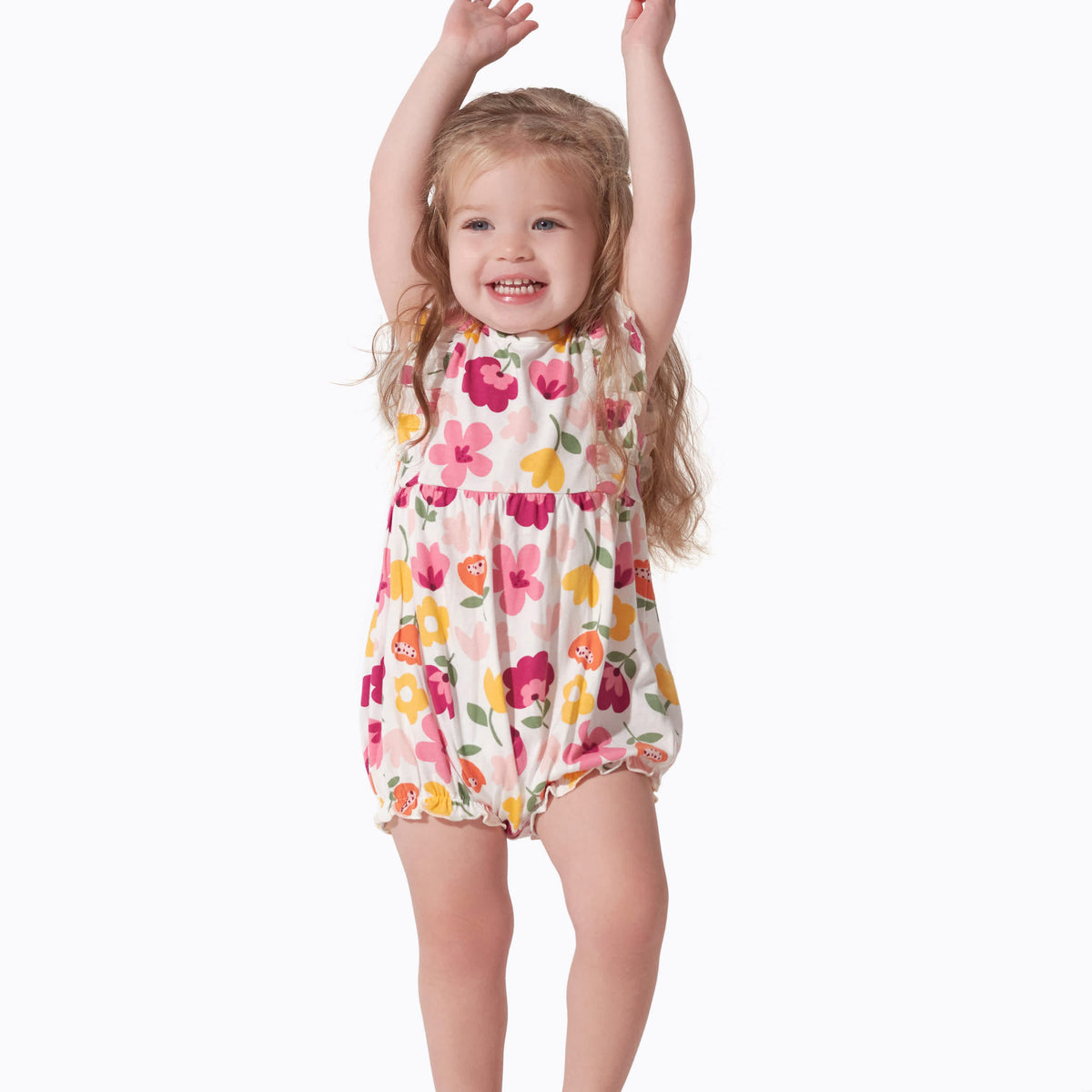 3-Pack Baby Girls Floral Fox Rompers, view 2