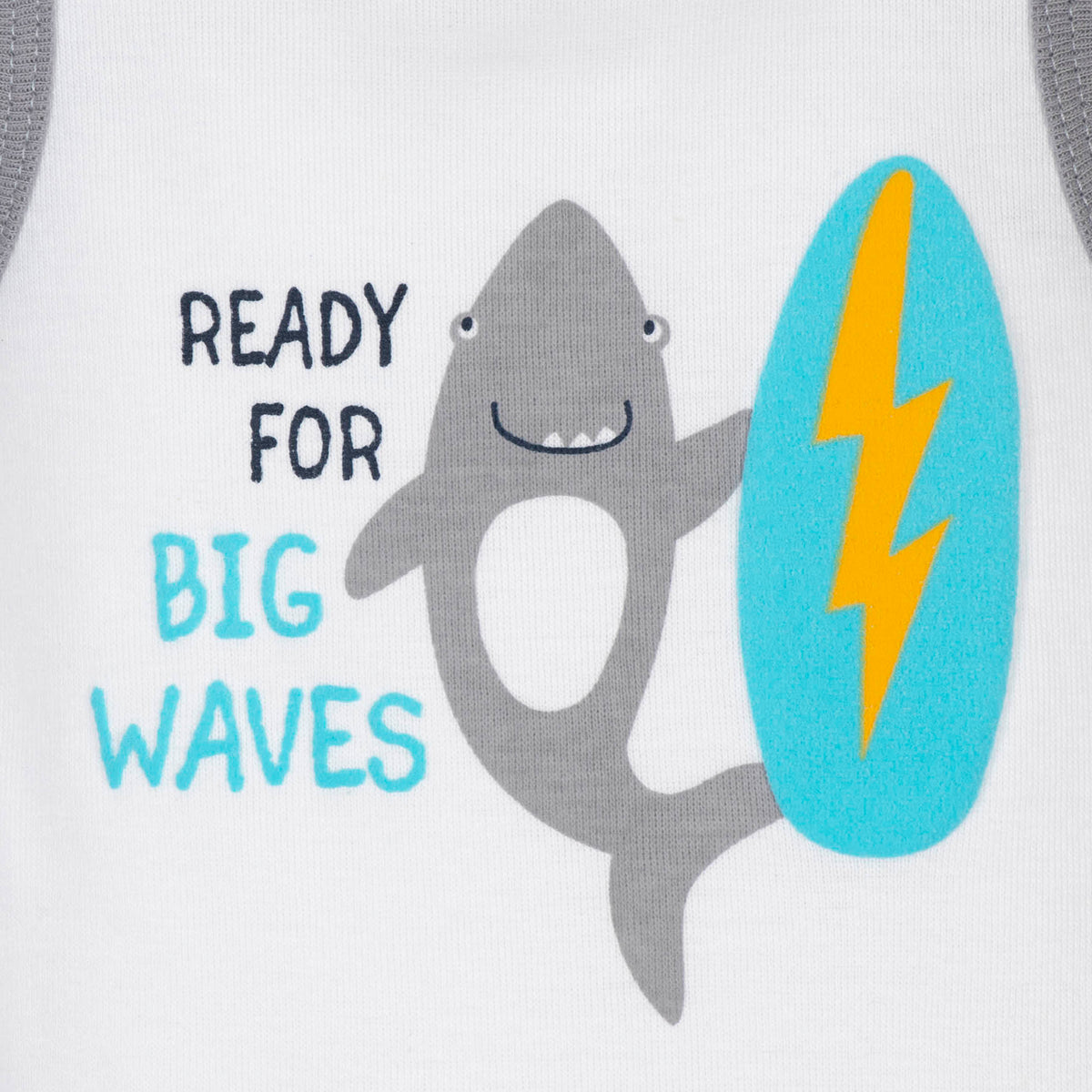 4-Pack Baby Boys Shark Onesies Bodysuits, view 2