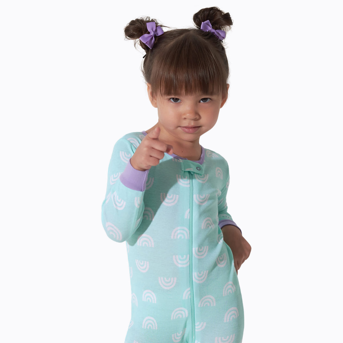 3-Pack Baby & Toddler Girls Rainbow Floral Snug Fit Footless Pajamas, view 4