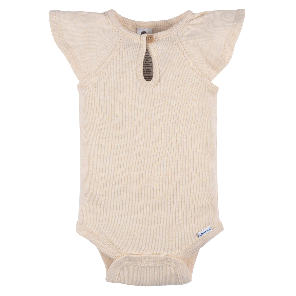 2-Pack Baby Girls Light Oatmeal Heather Bodysuit and Shorts Set, view 2