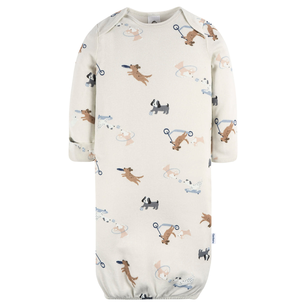 4-Pack Baby Boys Navy Dogs Gowns, view 3