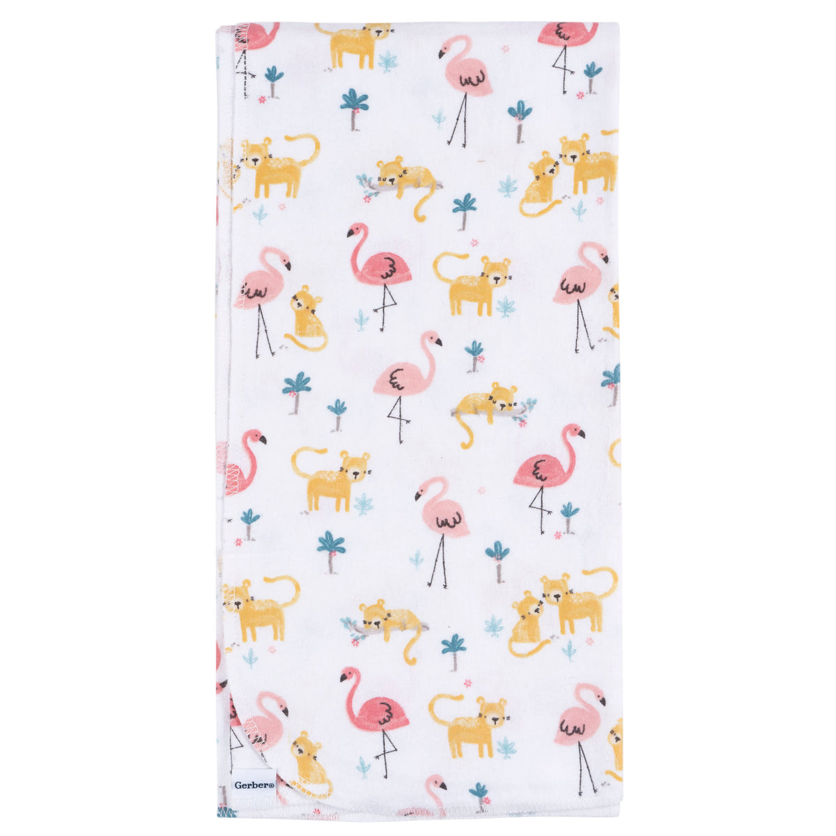 4-Pack Baby Girls Animal Geo Flannel Blankets, view 5