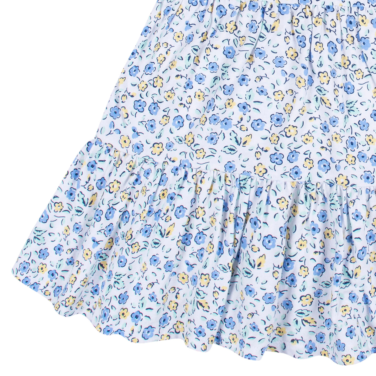 2-Pack Infant & Toddler Girls Blue Floral Knit Dresses, view 7