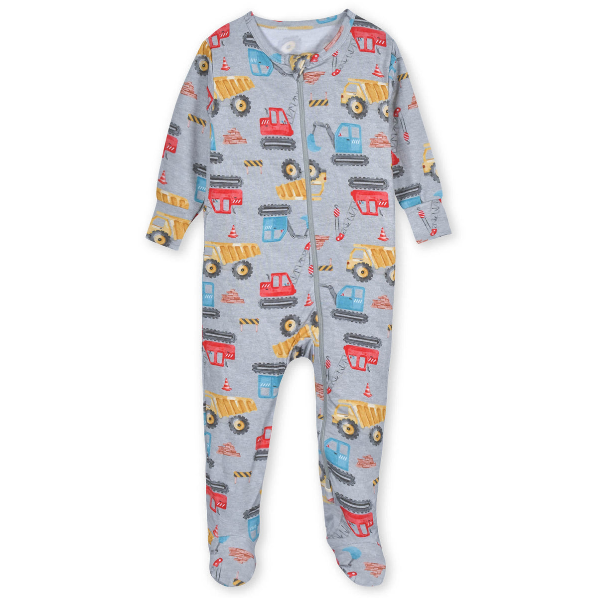 Baby & Toddler Boys Construction Trucks Buttery Soft Viscose Made from Eucalyptus Snug Fit Footed Pajamas, view 2