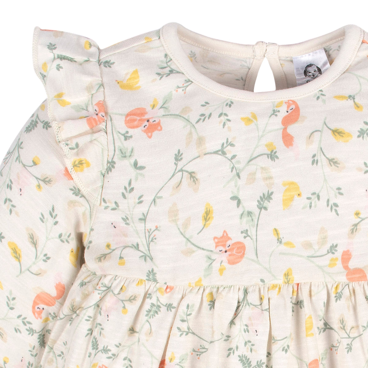 2-Pack Baby & Toddler Girls Ivory Fox Babydoll Dresses, view 3