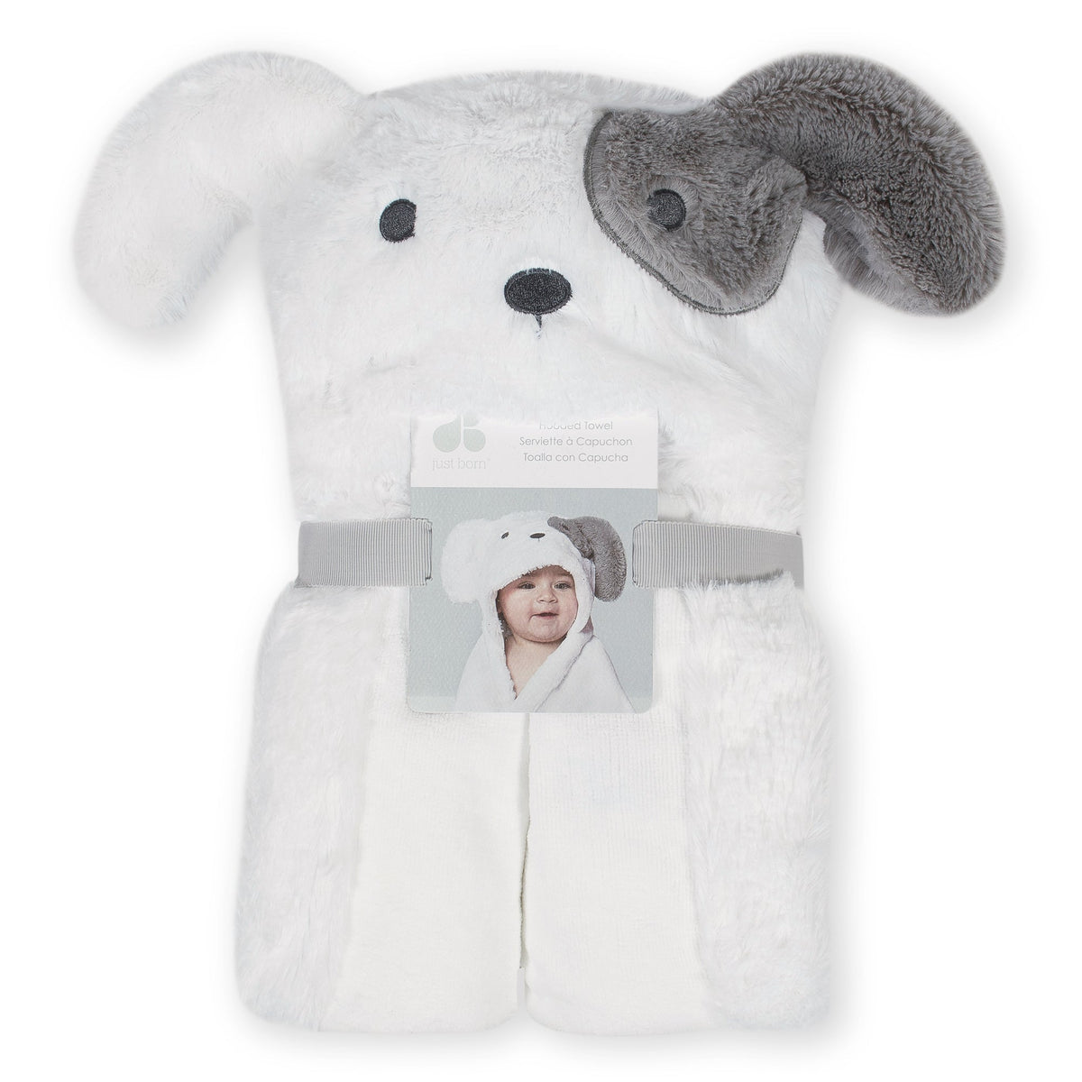 Baby Neutral Puppy Cuddle Plush Hooded Towel, view 2