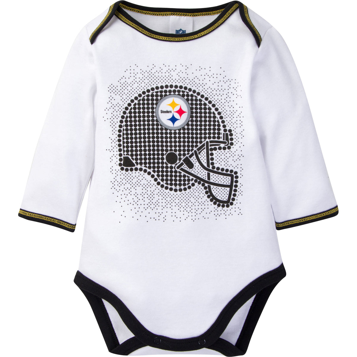 3-Piece Baby Boys Steelers Bodysuit, Footed Pant, & Cap Set, view 2