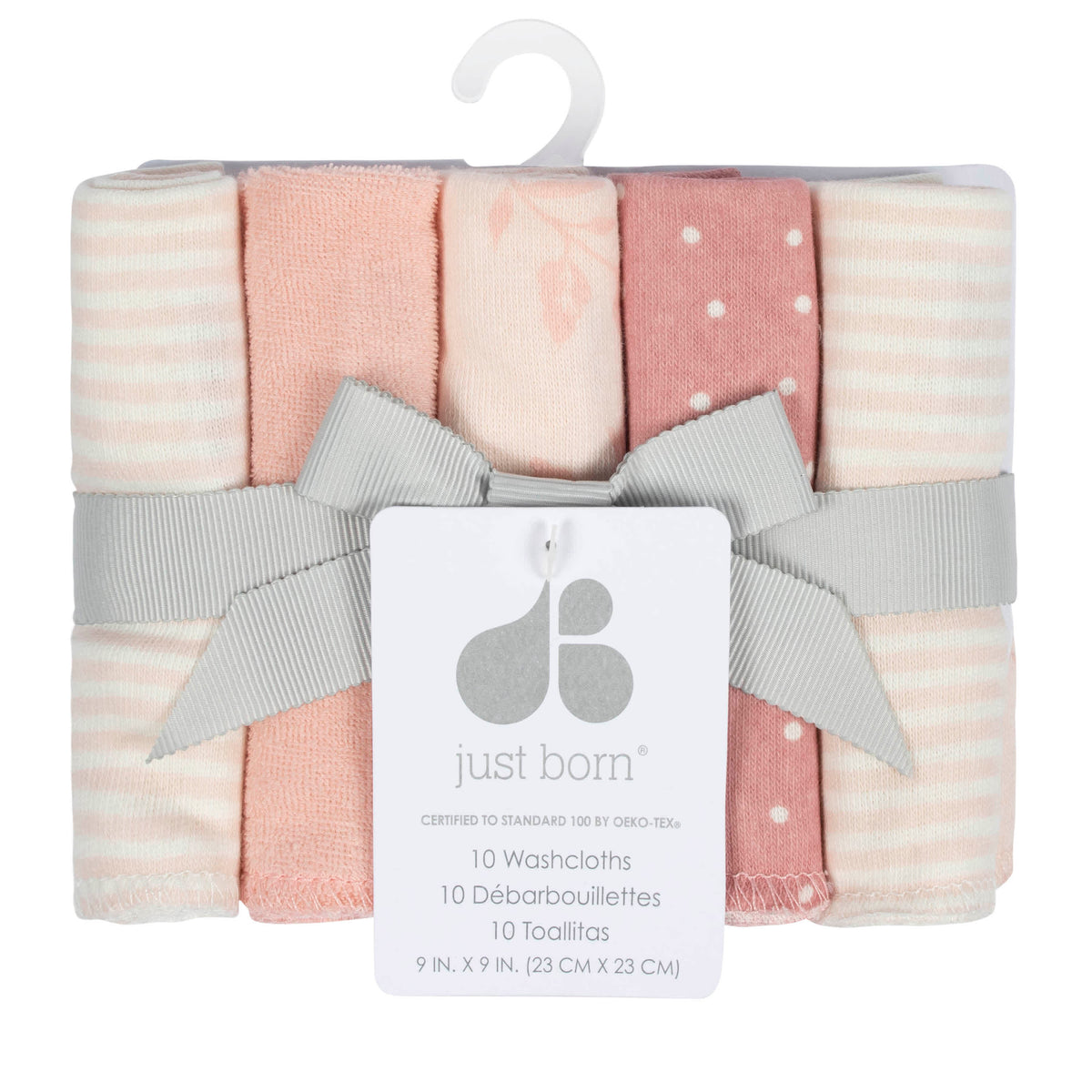 10-Pack Baby Girls Vintage Floral Washcloths, view 2