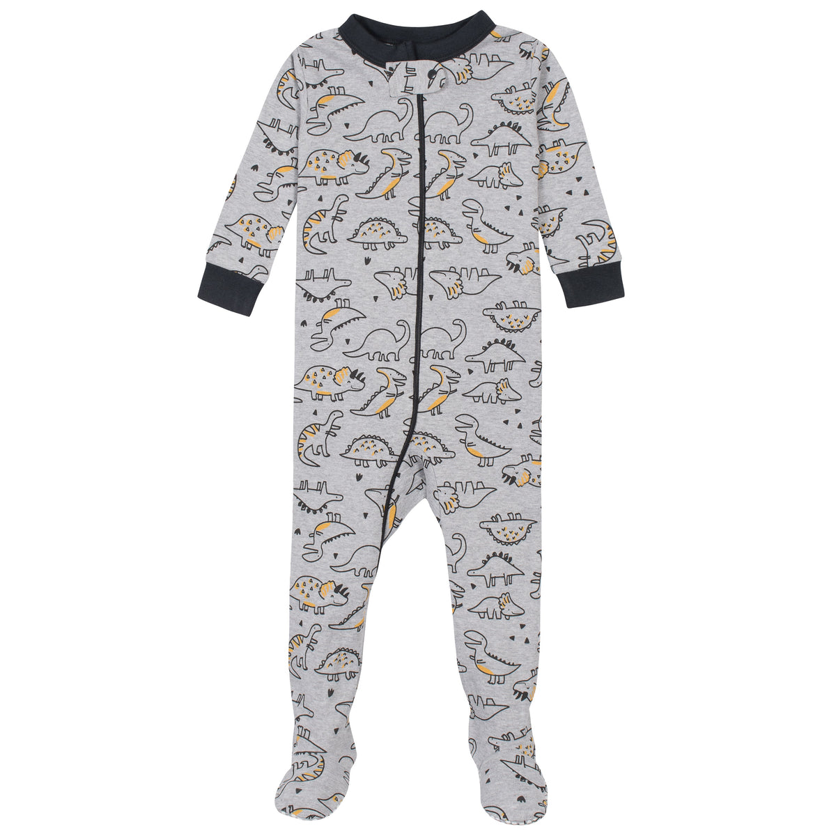 4-Pack Boys Dinosaurs & Space Snug Fit Footed Cotton Pajamas, view 2