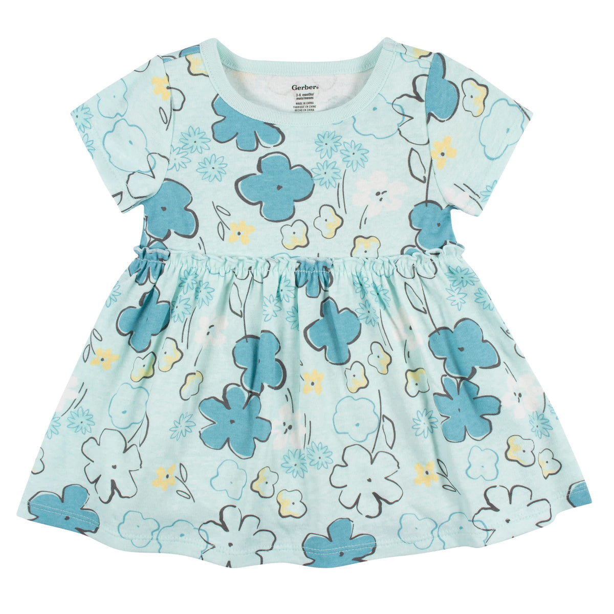 3-Piece Baby & Toddler Girls Bee Petals Dress, Diaper Cover & Headband Set, view 2