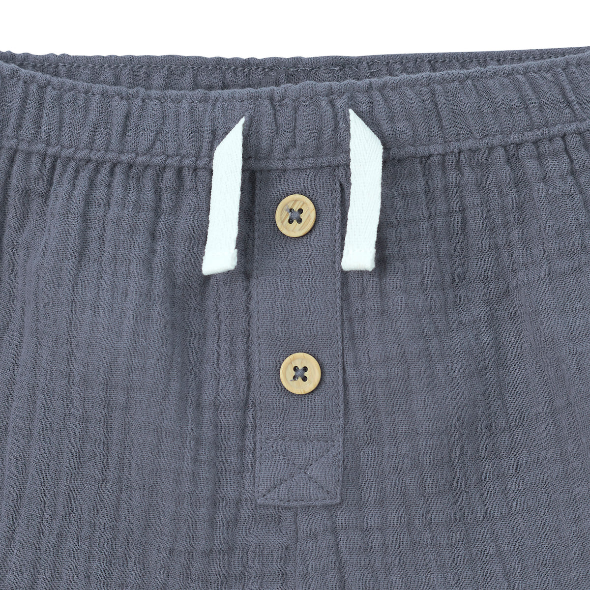 Infant & Toddler Slate Blue Gauze Shorts, view 3