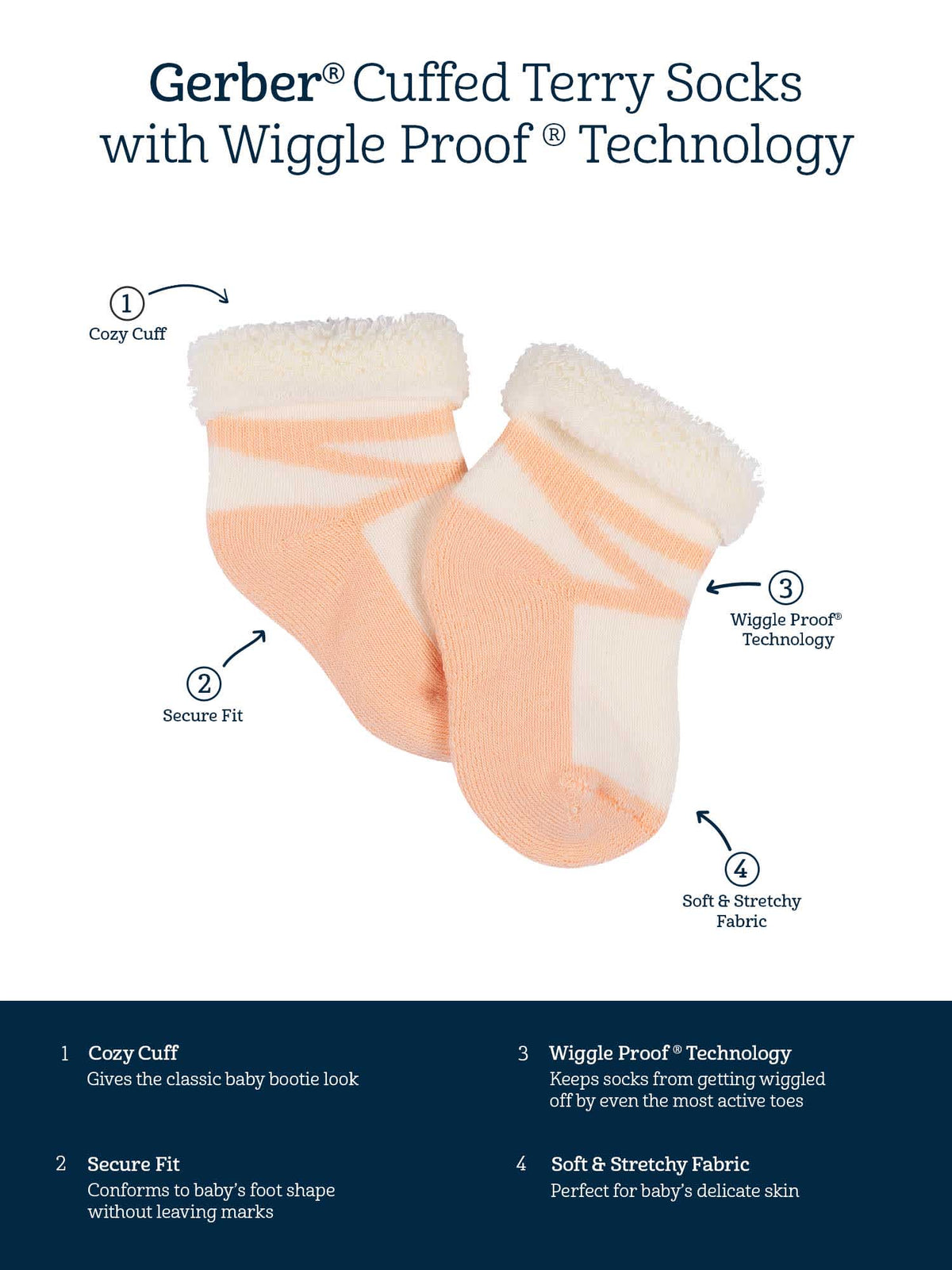 6-Pack Baby Girls Wildflower Bootie Socks, view 8