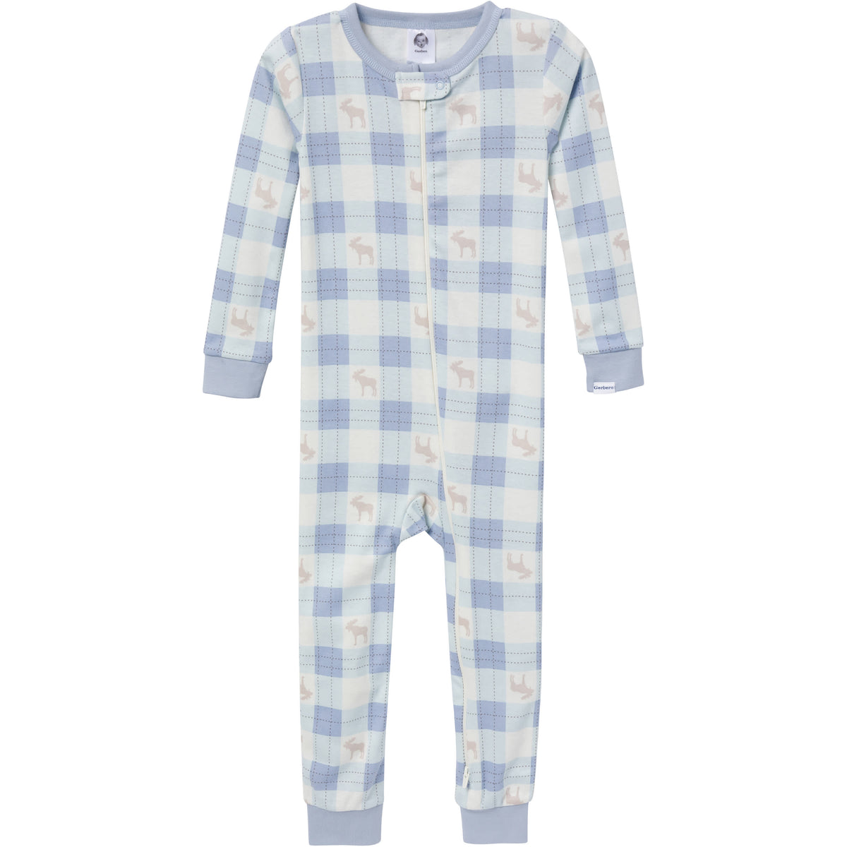3-Pack Baby & Toddler Boys Moose & Trees Snug-Fitting Footless Pajamas, view 2
