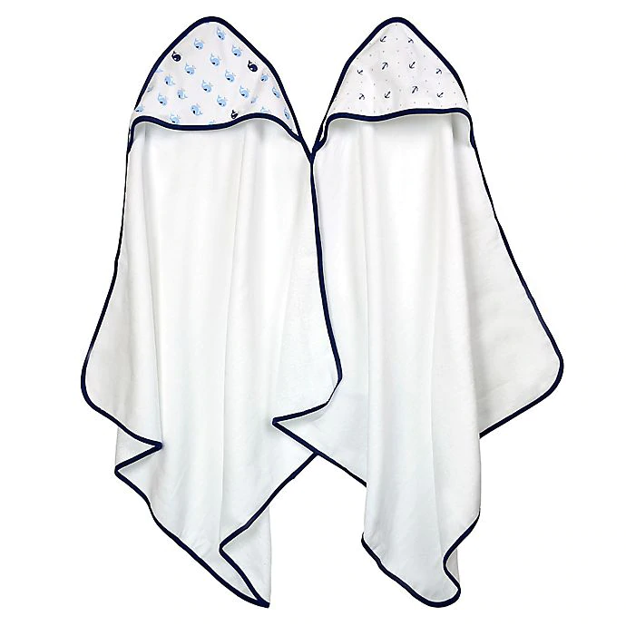 2-Pack Baby Boys Sea Hooded Towels