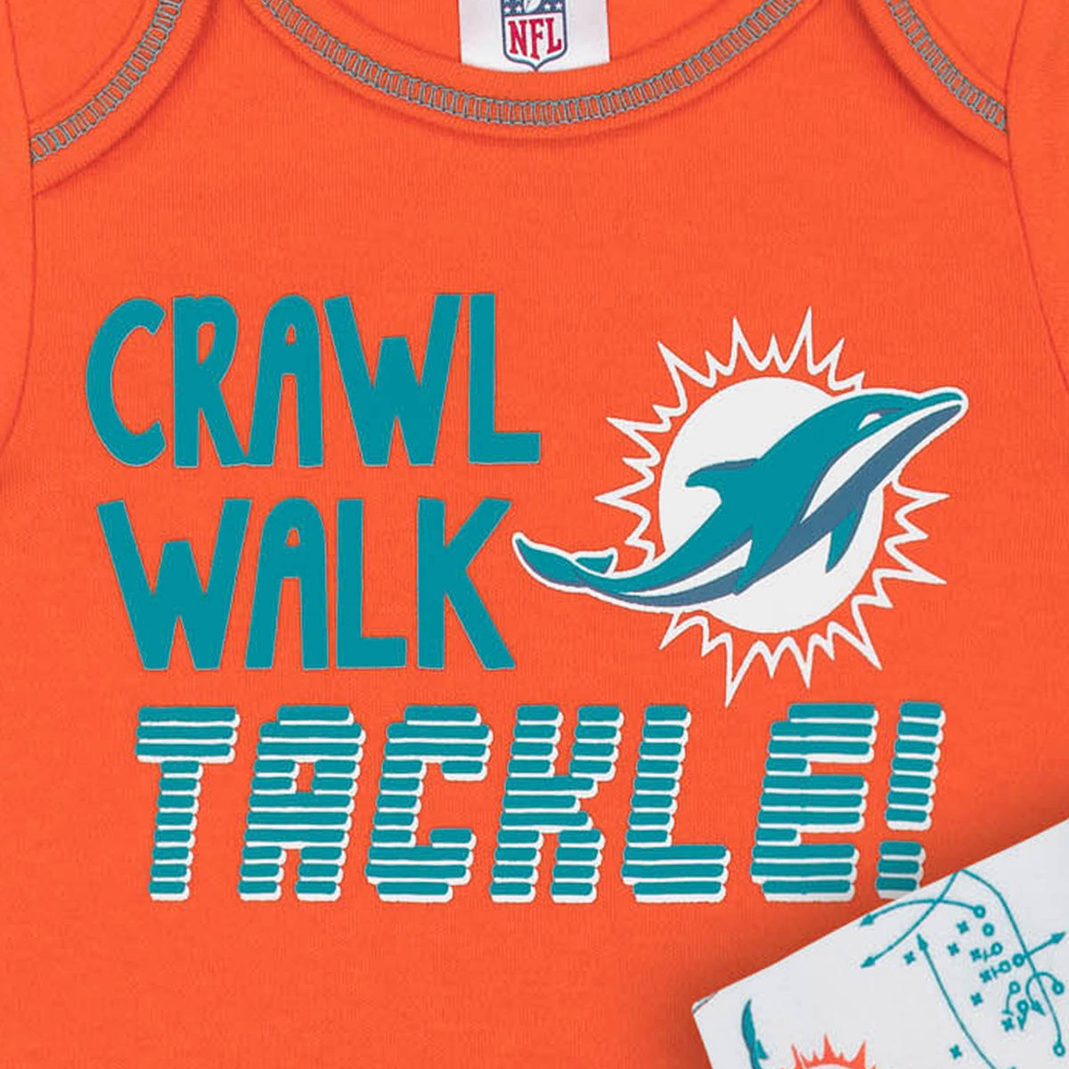 3-Pack Miami Dolphins Short Sleeve Bodysuits, view 2