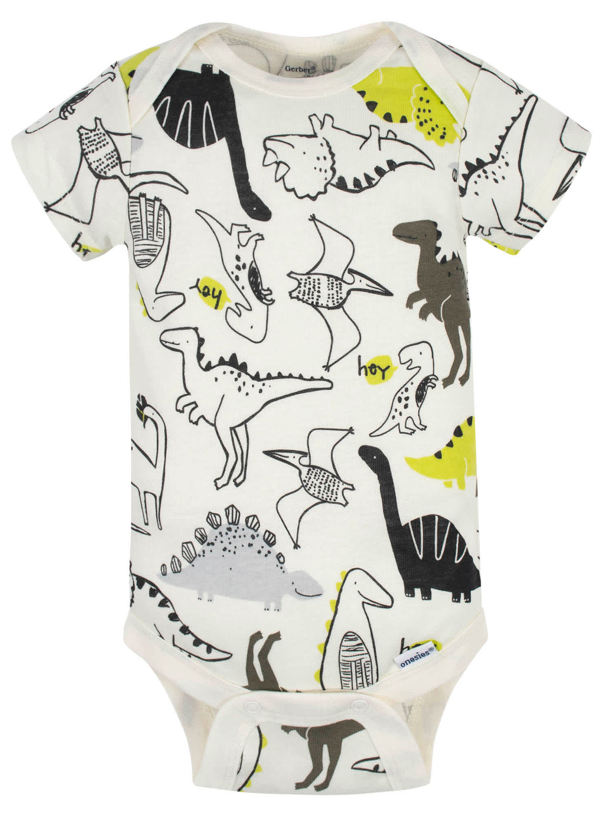 3-Pack Baby Boys Camo Dinosaur Short Sleeve Onesies Bodysuits, view 4