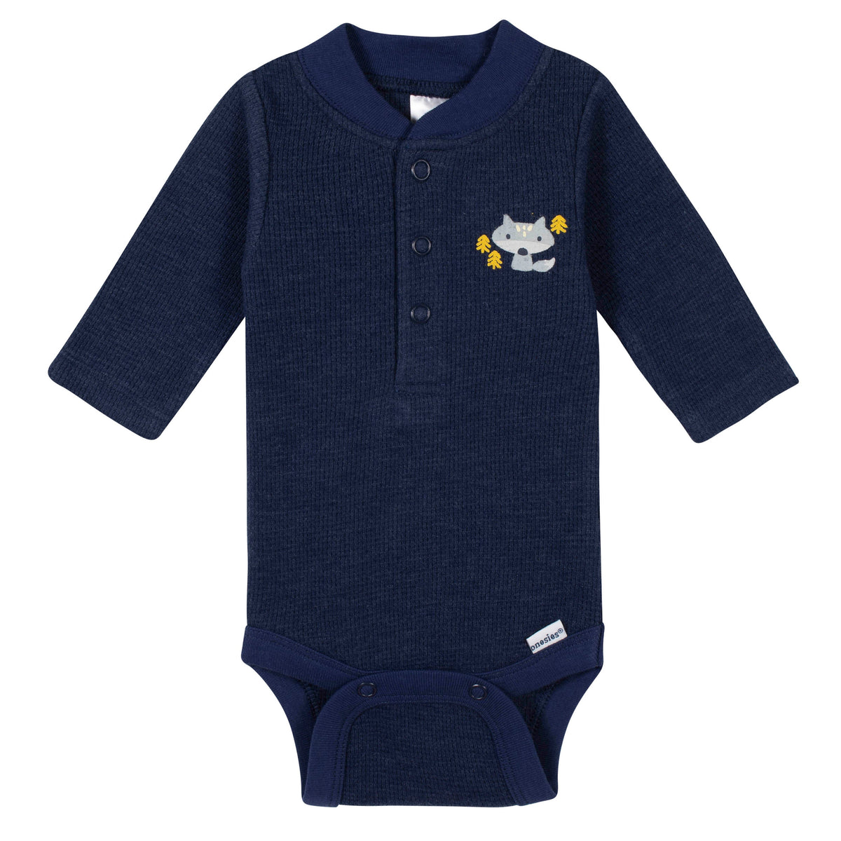 3-Pack Baby Boys Penguin Thermal Long Sleeve Onesies Bodysuits, view 2