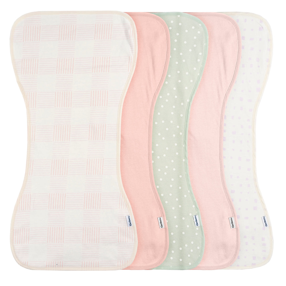 5-Pack Baby Girls Pink Burpcloth